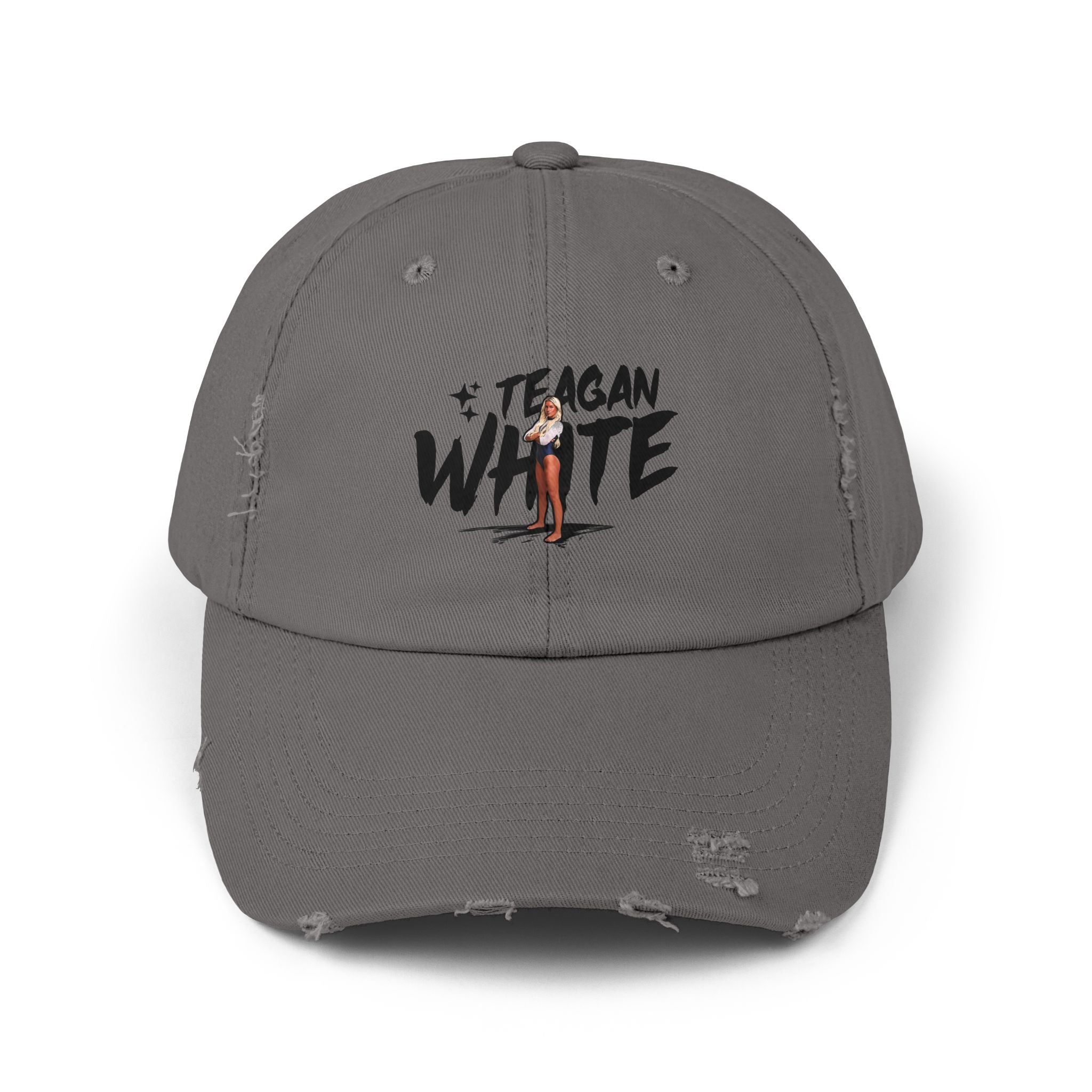Teagan White Distressed Dad Cap