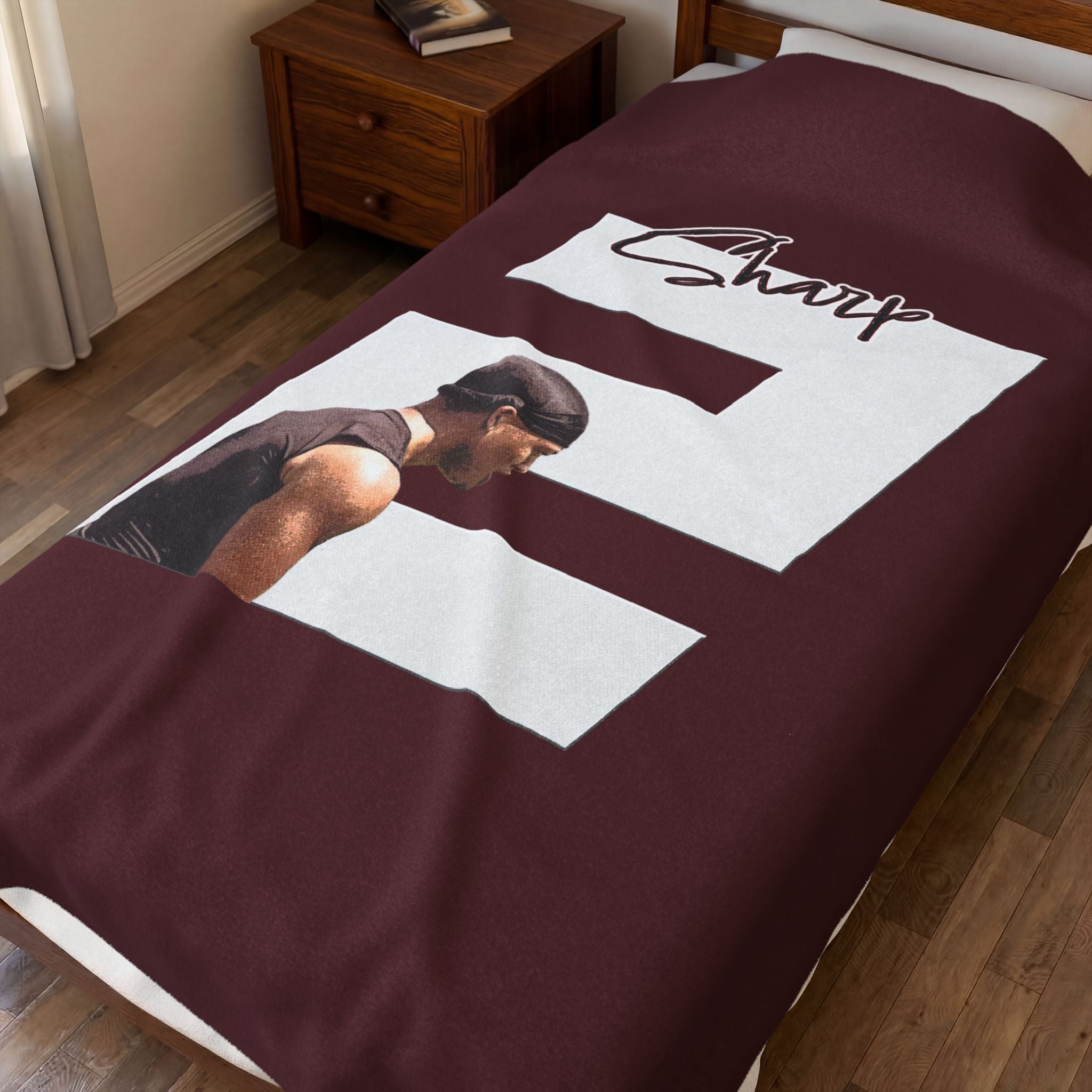 Jeremyah Sharp Velveteen Plush Blanket
