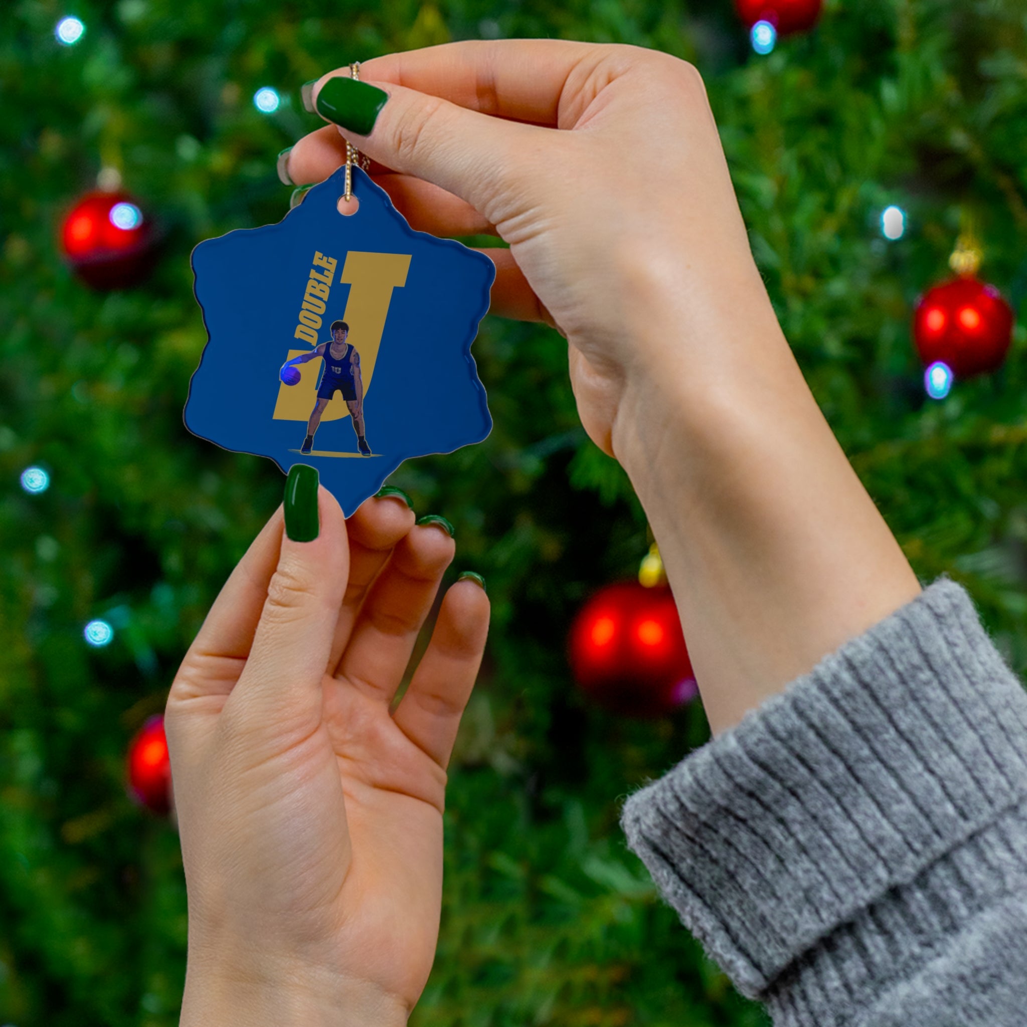 Double J Ceramic Ornament
