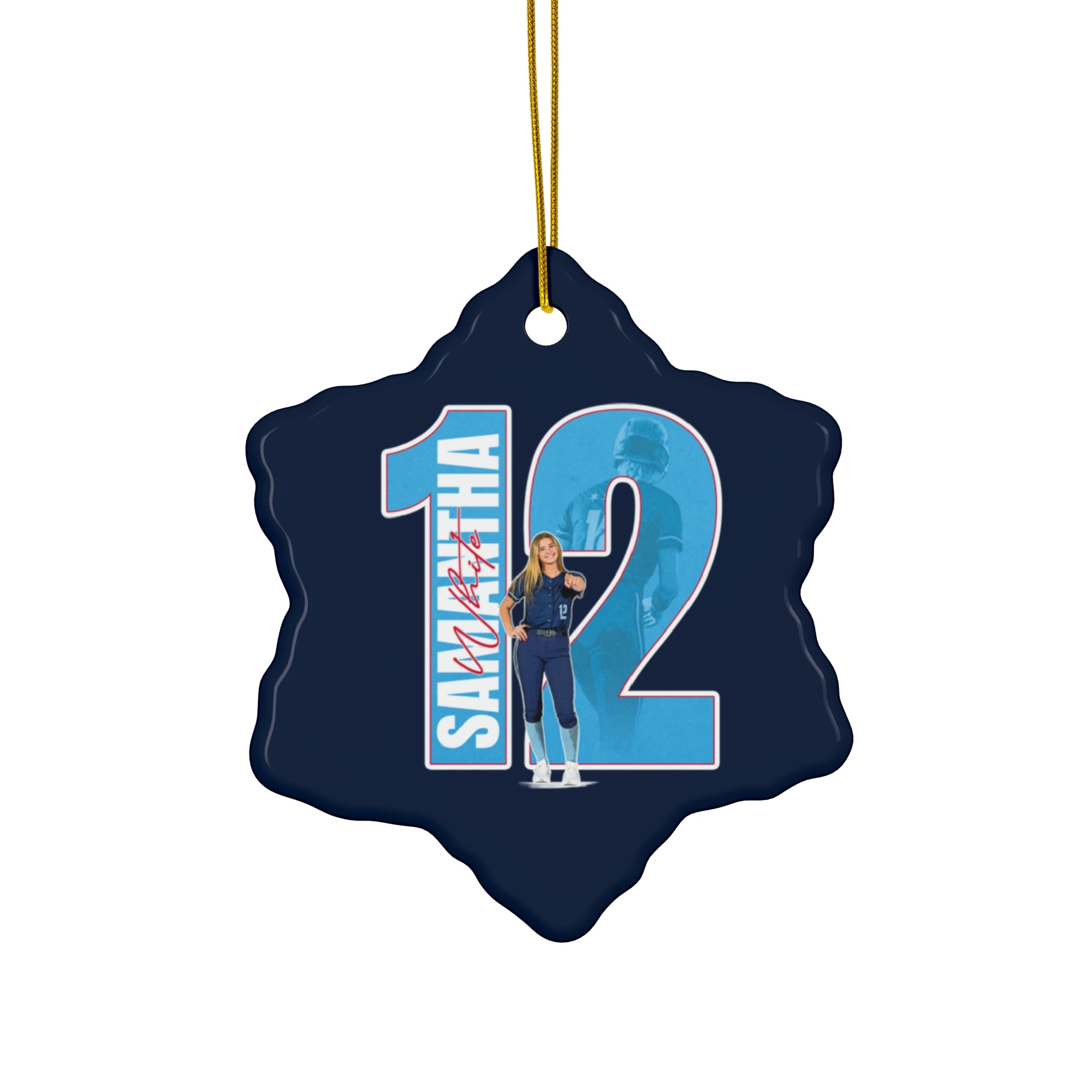 Samantha White Ceramic Ornament