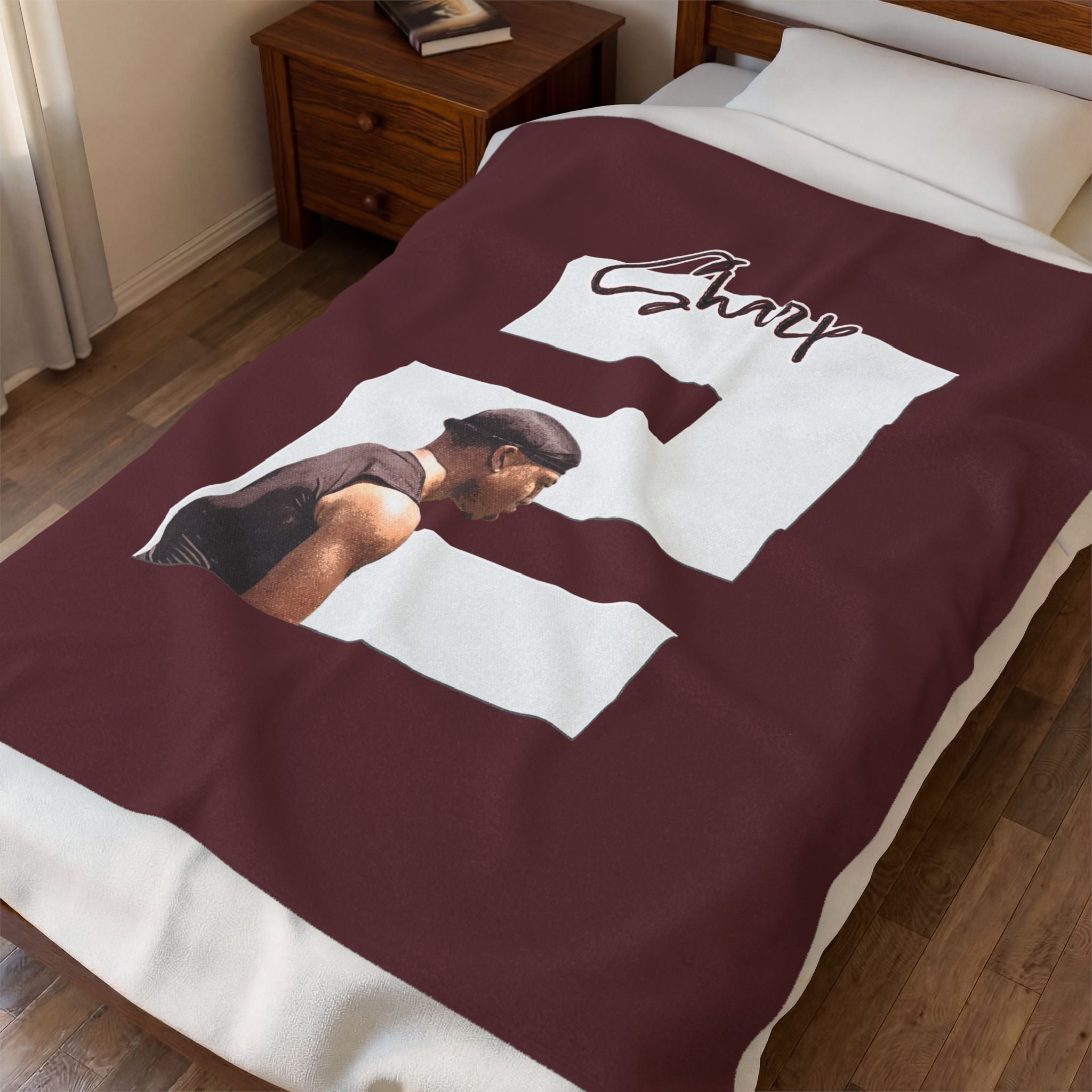 Jeremyah Sharp Velveteen Plush Blanket