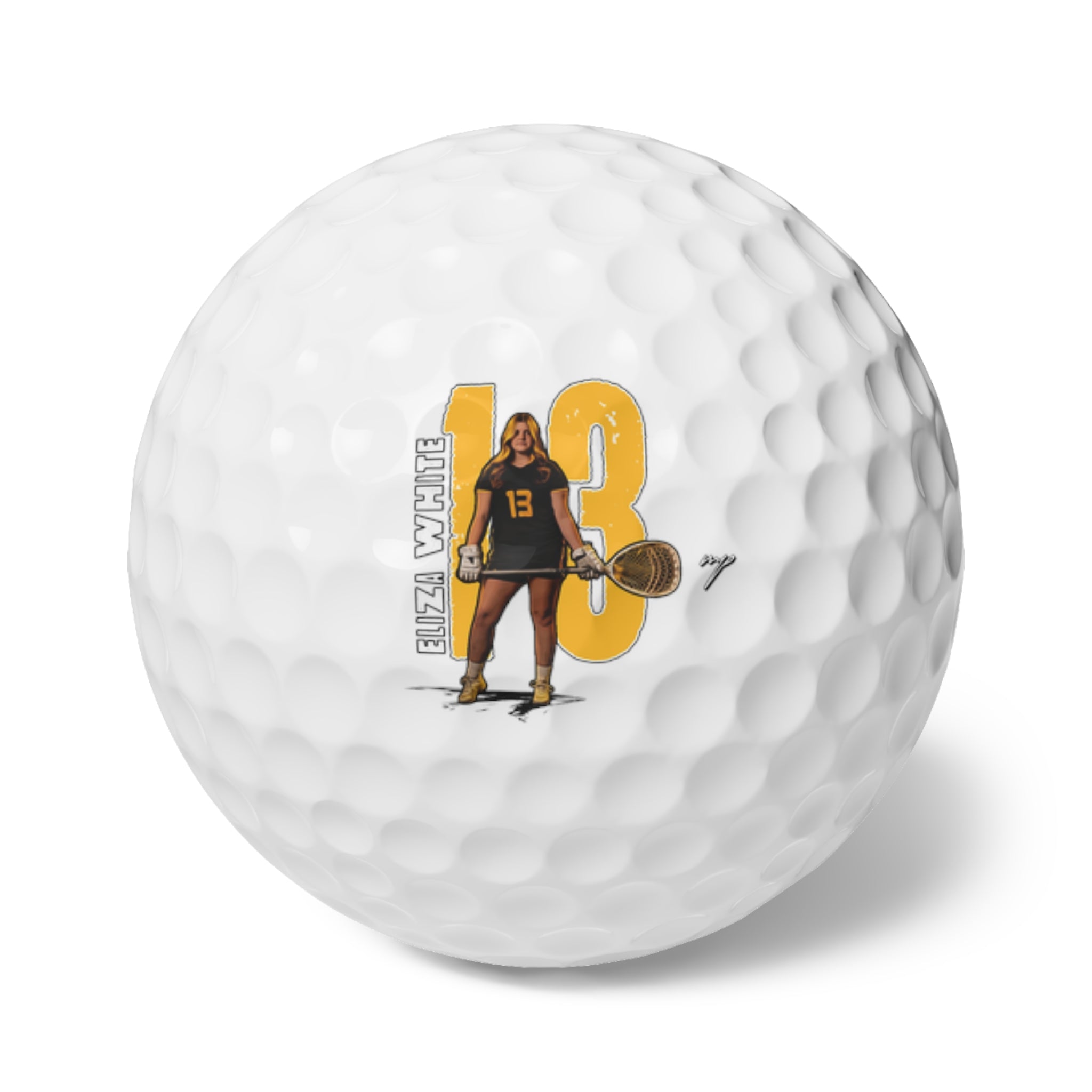 Eliza White Golf Balls, 6pc