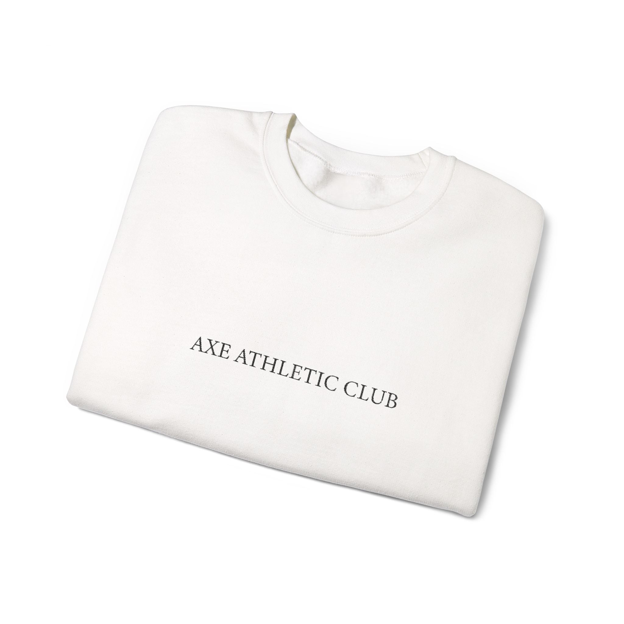 Axe Athletic Club Crewneck Sweatshirt — Minimal Retro Athletic Logo