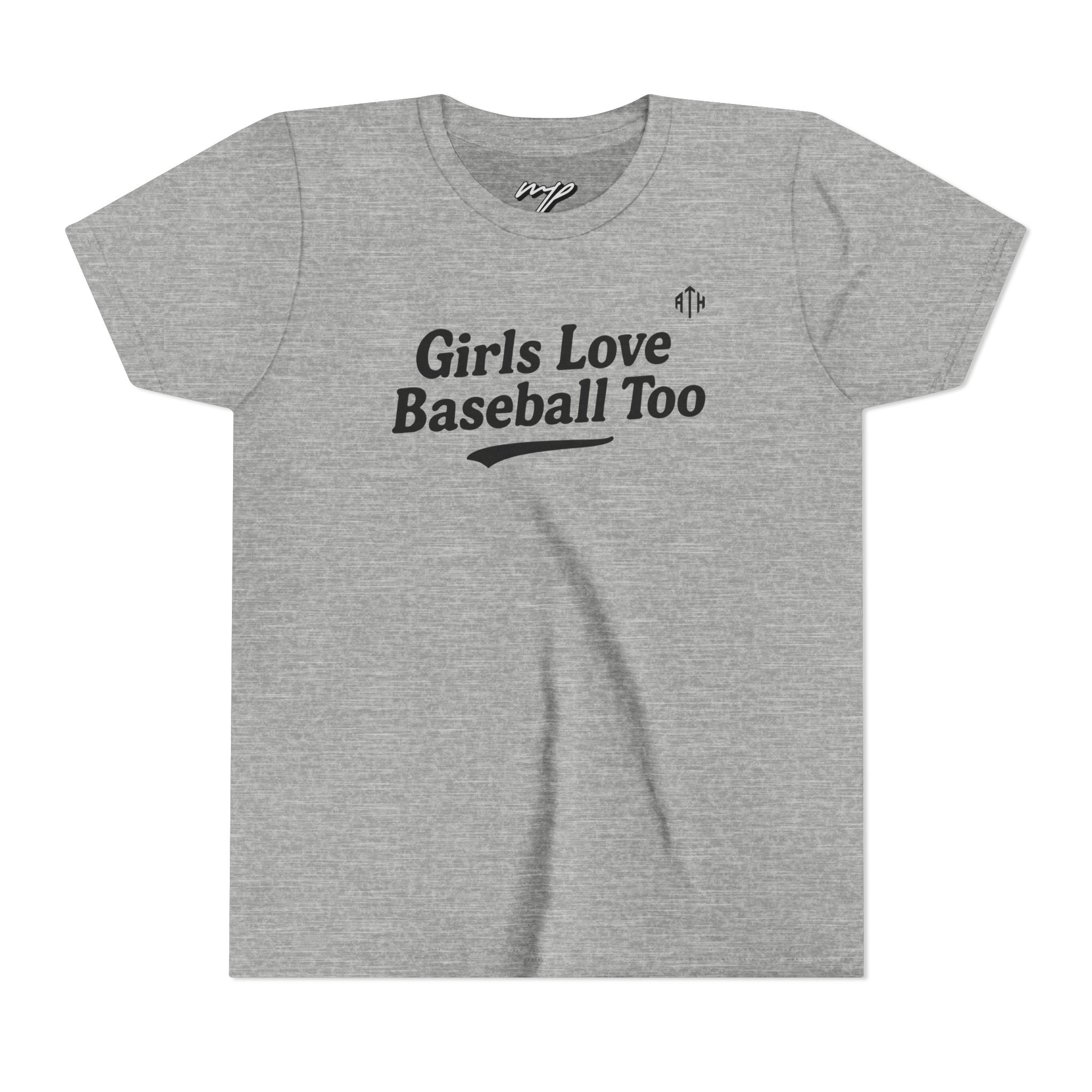 Girls Love Baseball Too Youth Tee