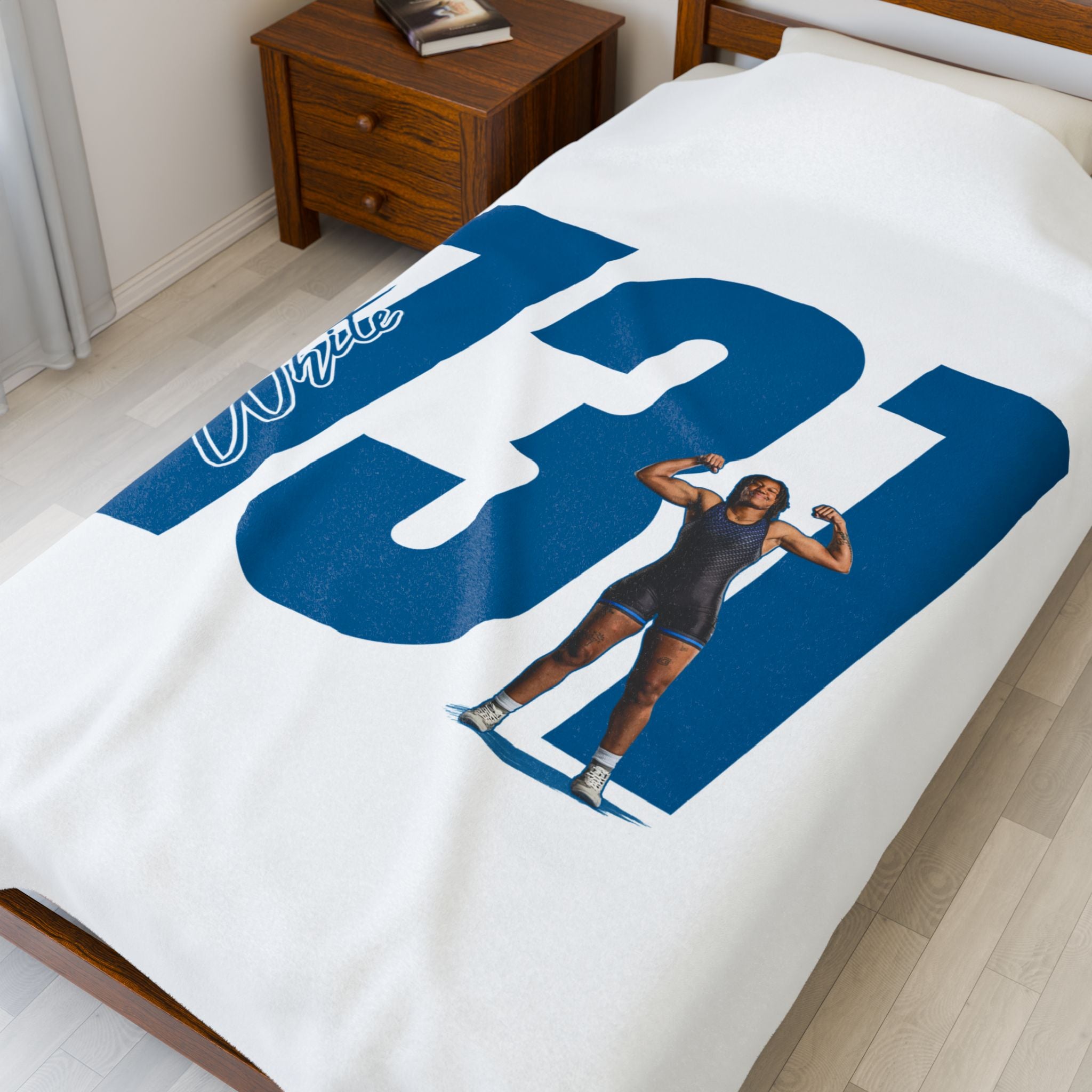 Bryce White Velveteen Plush Blanket