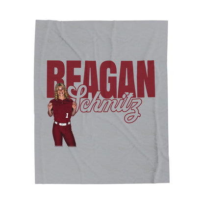 Reagan Schmitz Grey Velveteen Plush Blanket