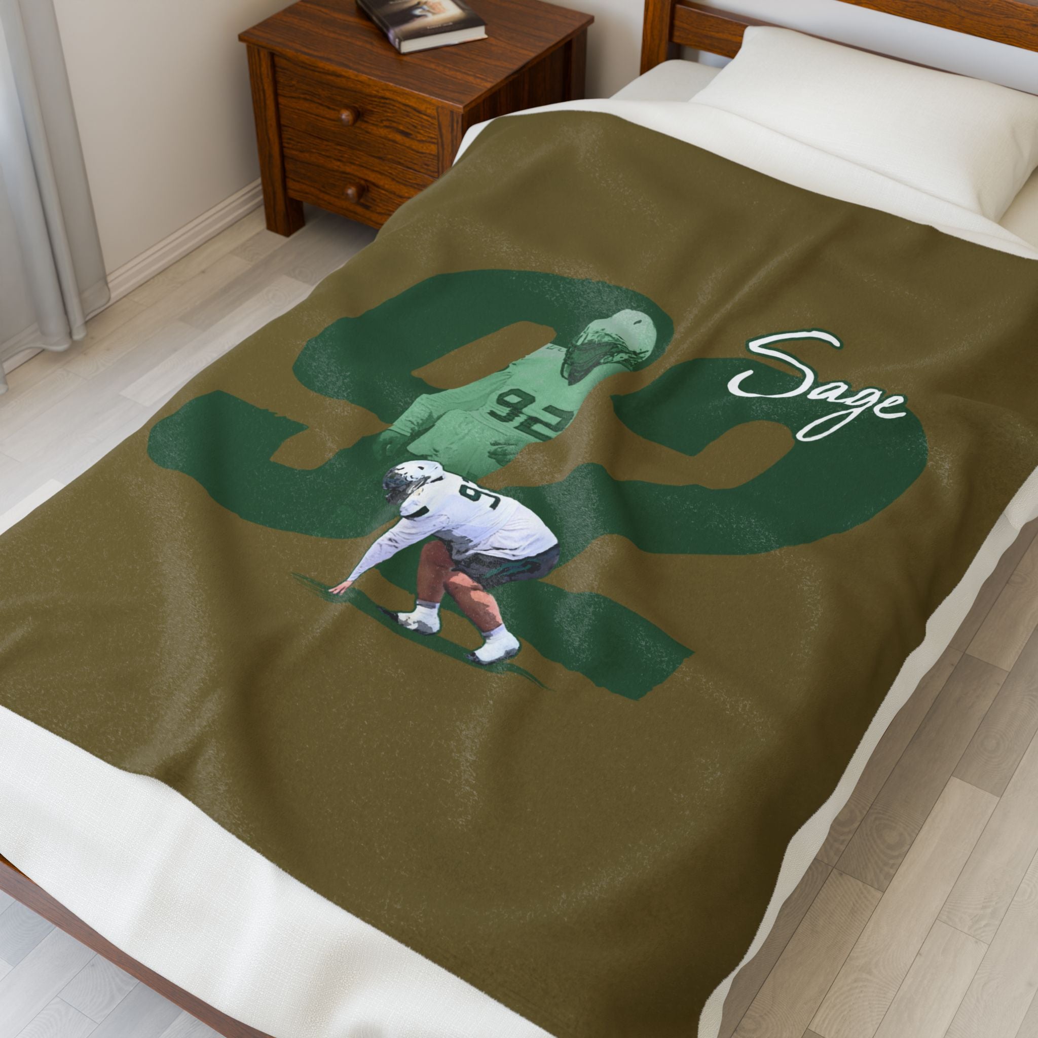 Dakota Sage Velveteen Plush Blanket