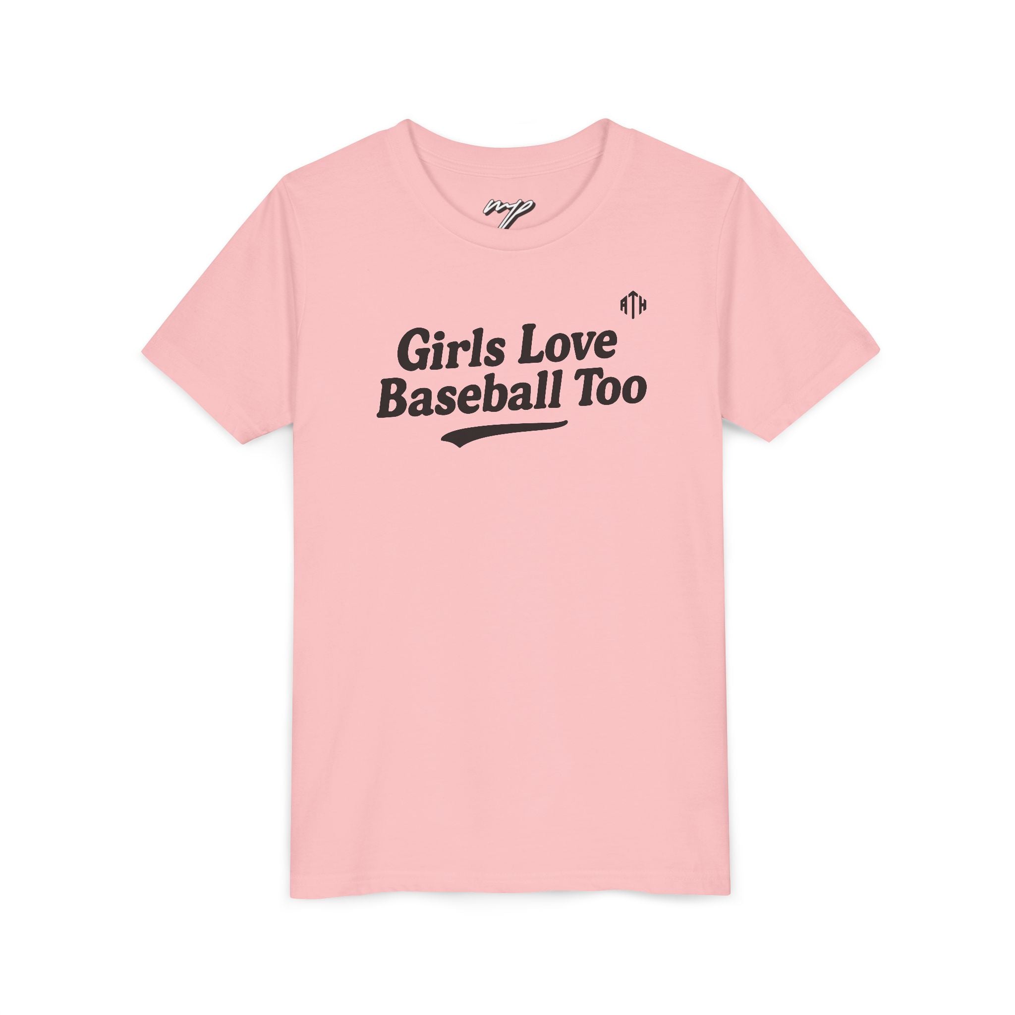 Girls Love Baseball Too Youth Tee