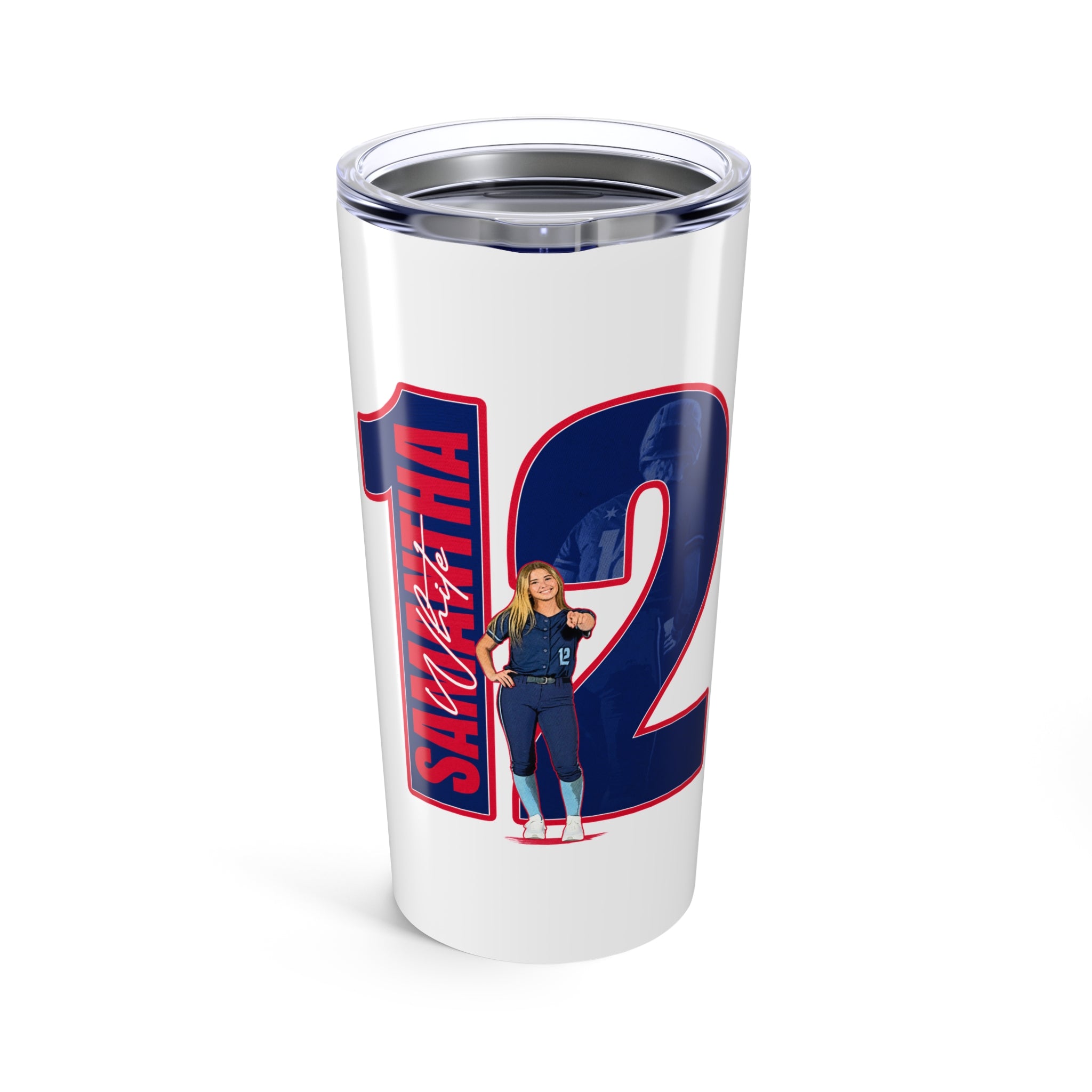 Samantha White Tumbler Mug