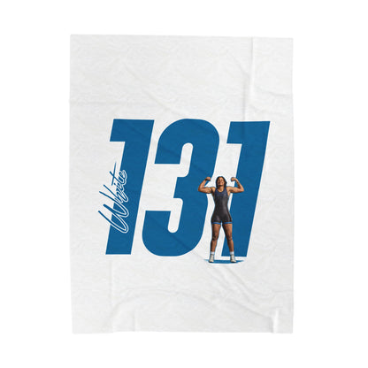 Bryce White Velveteen Plush Blanket