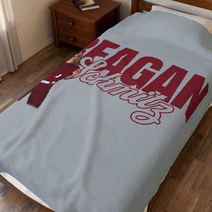 Reagan Schmitz Grey Velveteen Plush Blanket