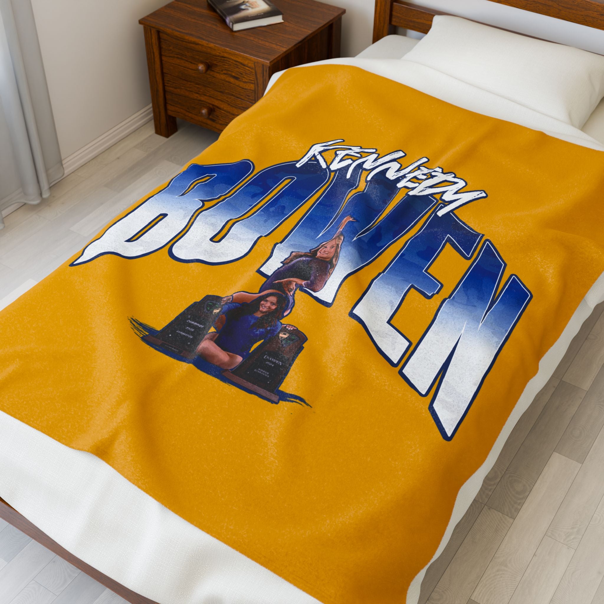 Kennedy Bowen Velveteen Plush Blanket