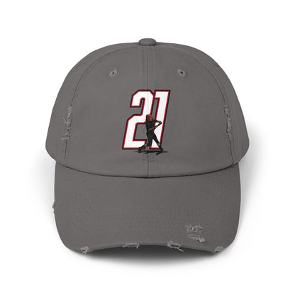 Kendle White Distressed Dad Cap