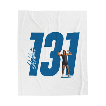 Bryce White Velveteen Plush Blanket