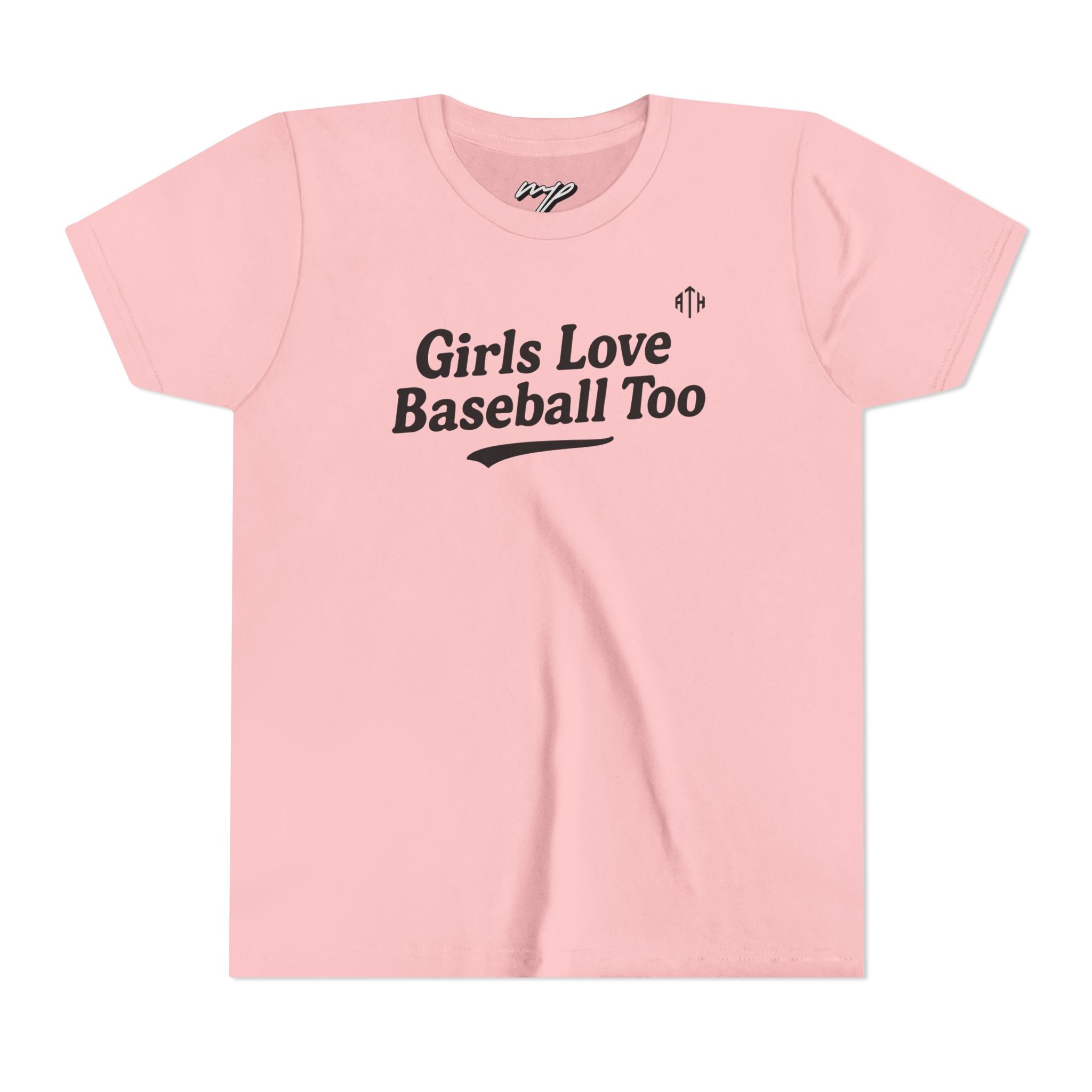 Girls Love Baseball Too Youth Tee