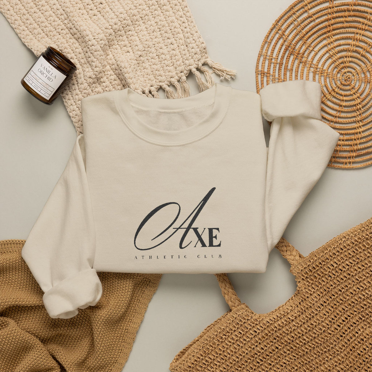 Axe Athletic Club Crewneck V2- White/Sand