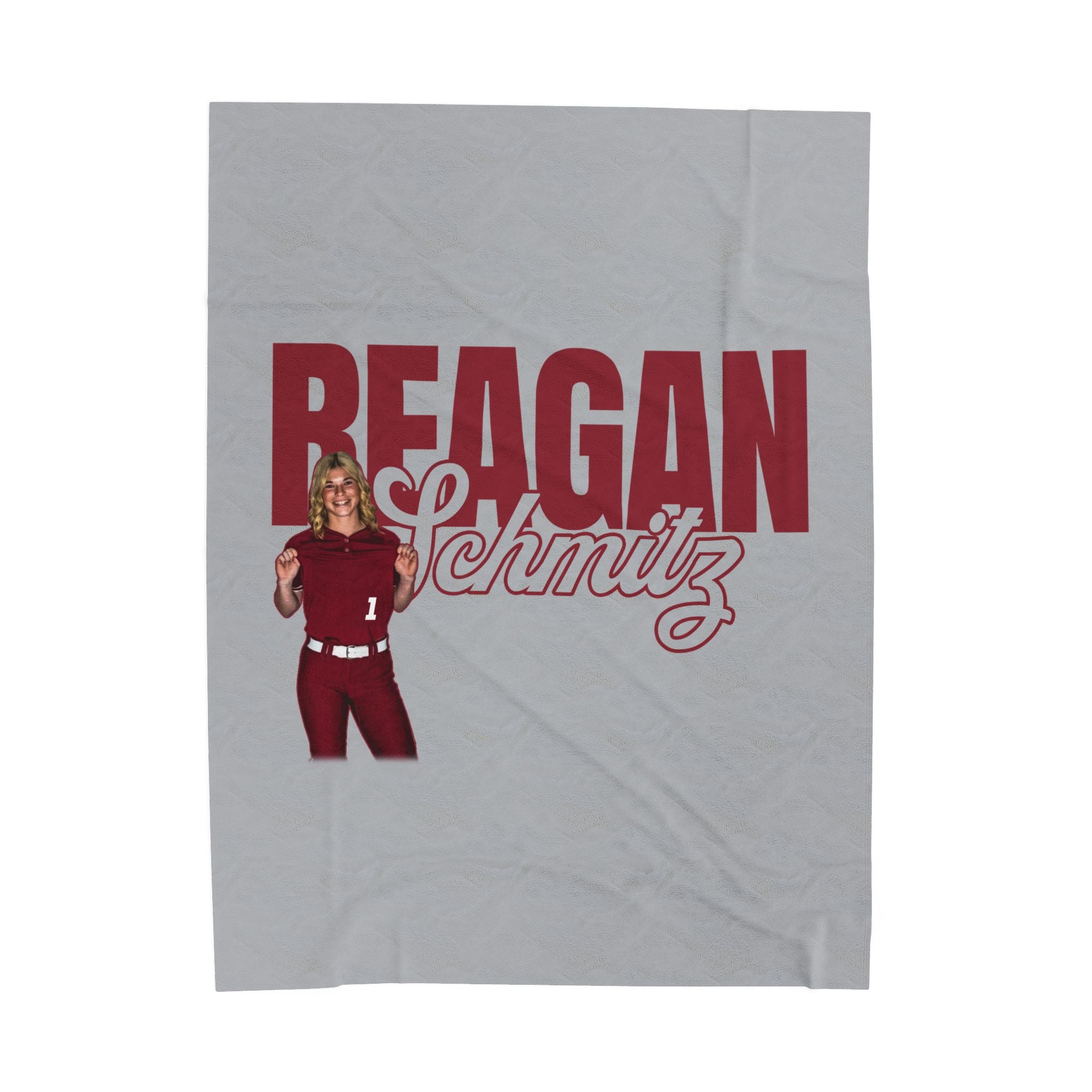 Reagan Schmitz Grey Velveteen Plush Blanket
