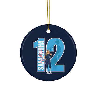 Samantha White Ceramic Ornament