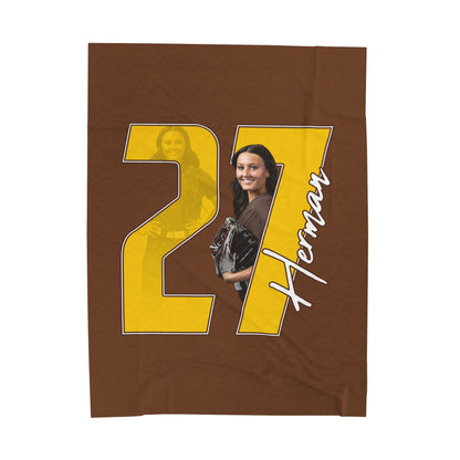 Hannah Herman Velveteen Plush Blanket