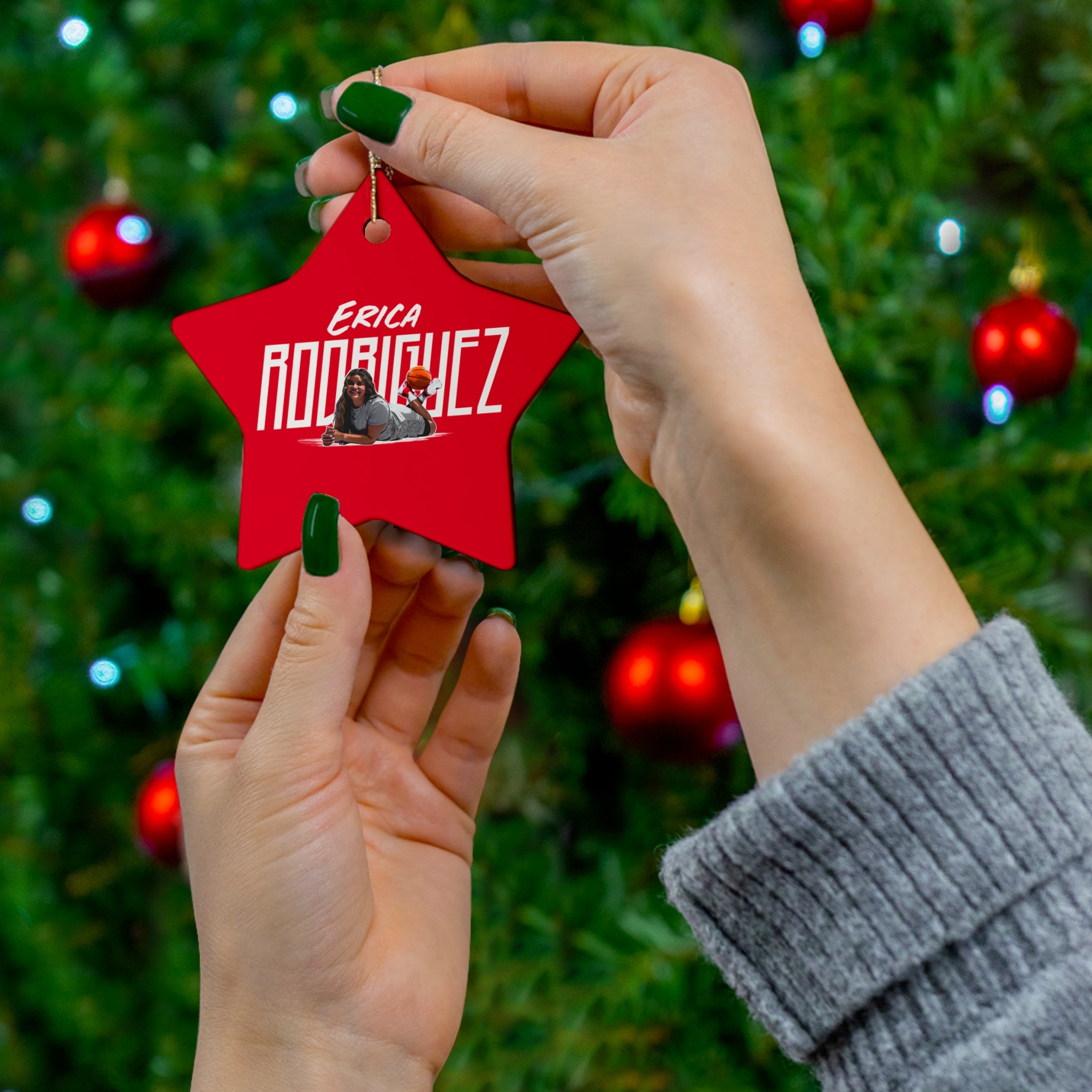 Erica Rodriguez Ceramic Star Ornament — Custom Name "Erica Rodriguez" Holiday Decoration