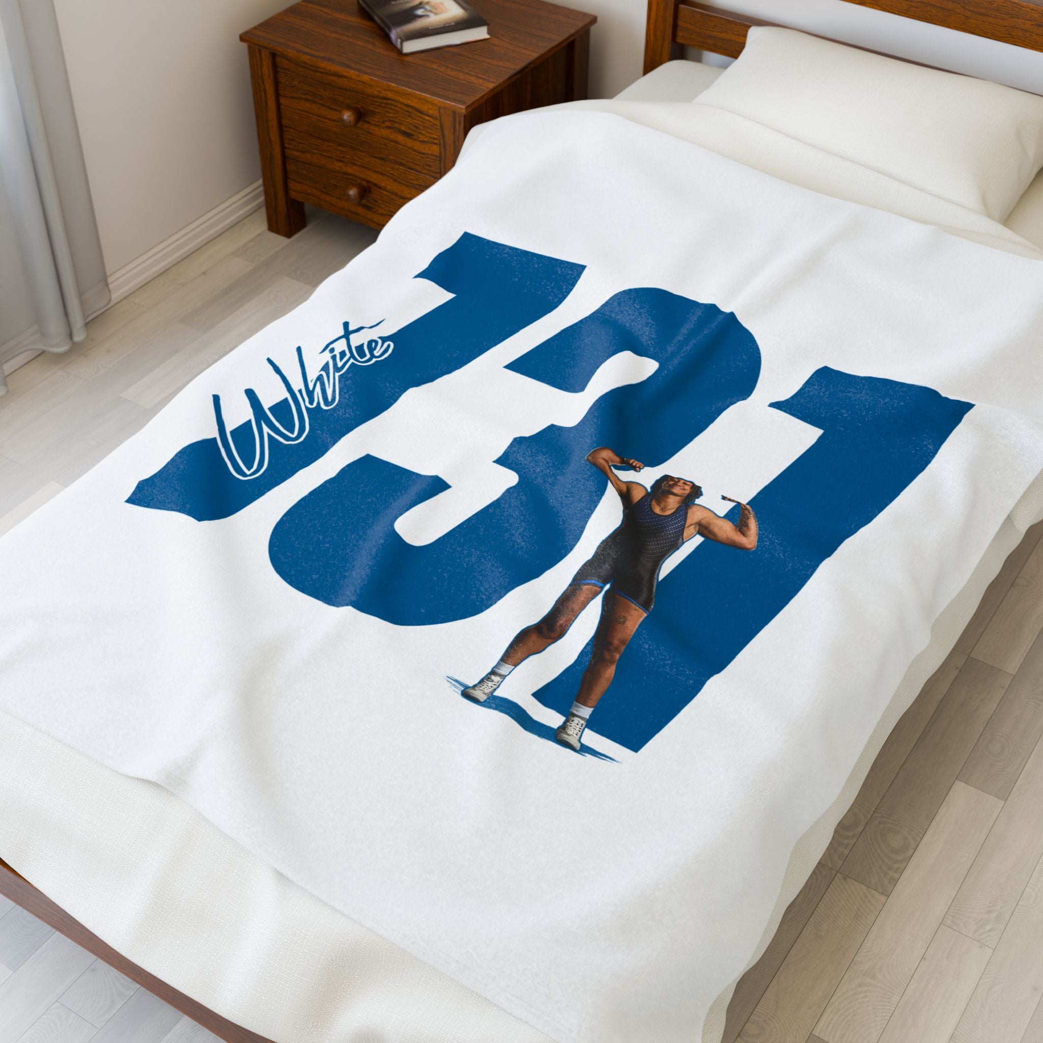 Bryce White Velveteen Plush Blanket