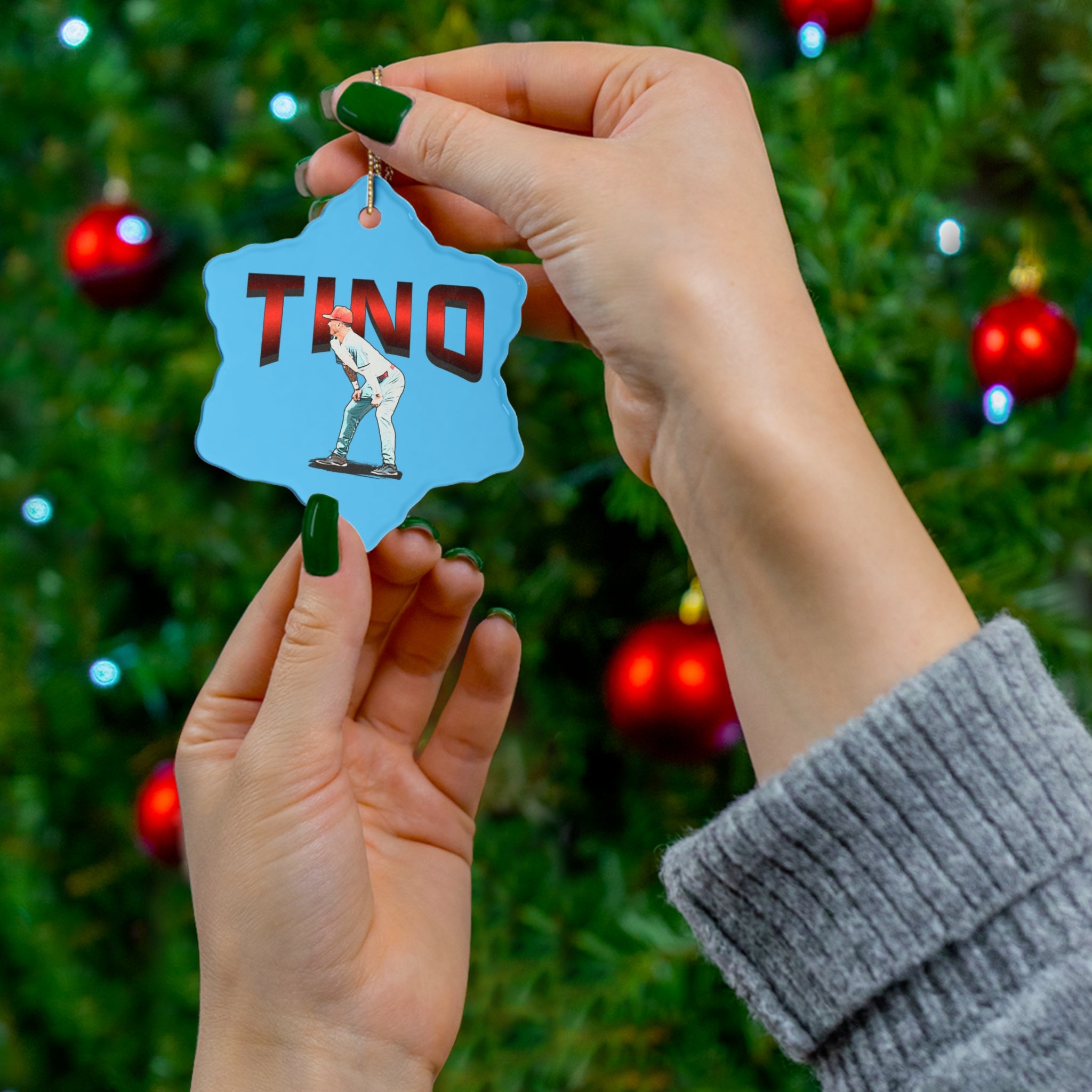 Santino Harwood Ceramic Ornament