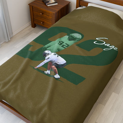 Dakota Sage Velveteen Plush Blanket