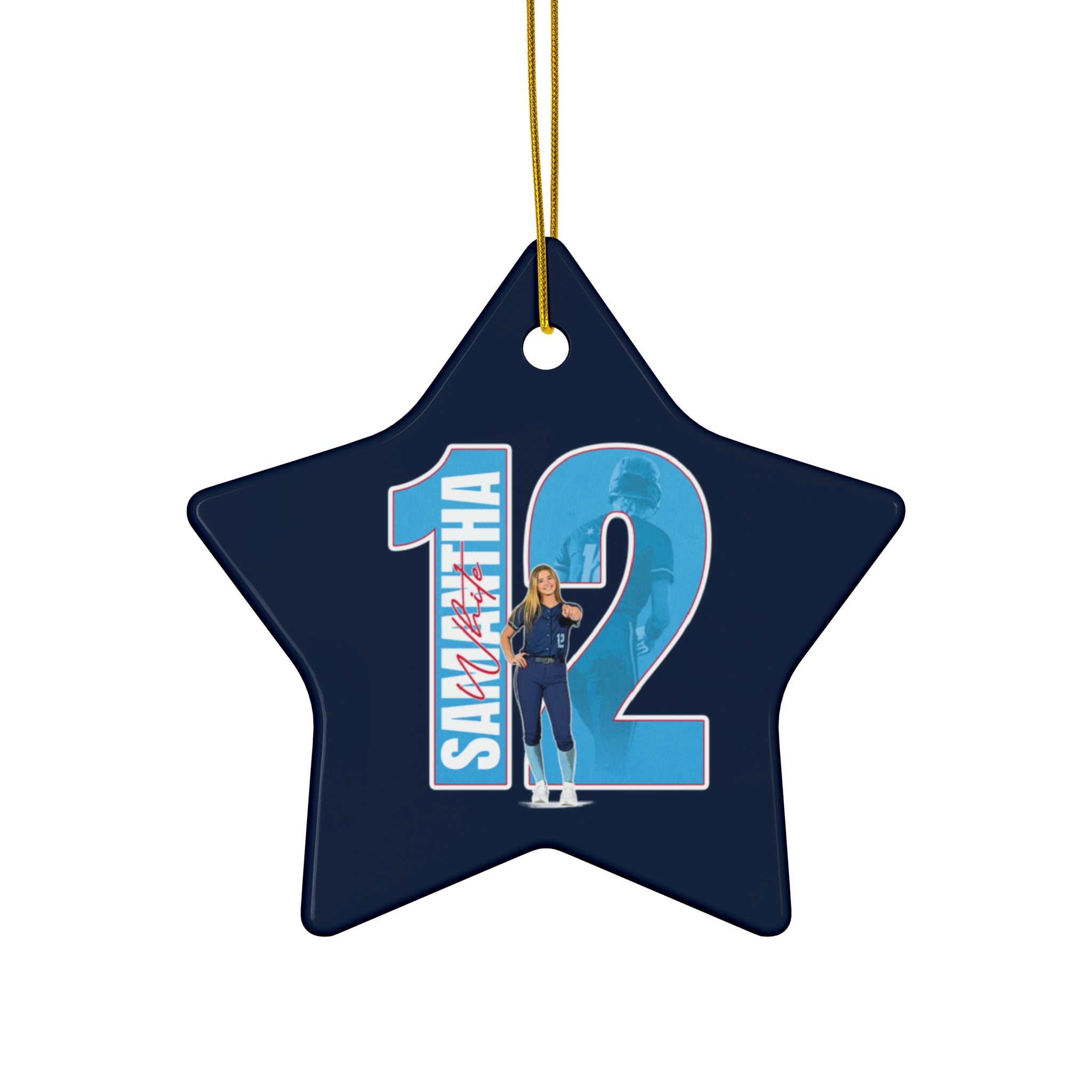 Samantha White Ceramic Ornament