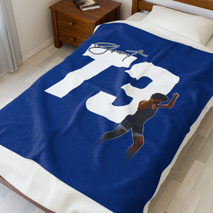 Thomas Grant Velveteen Plush Blanket