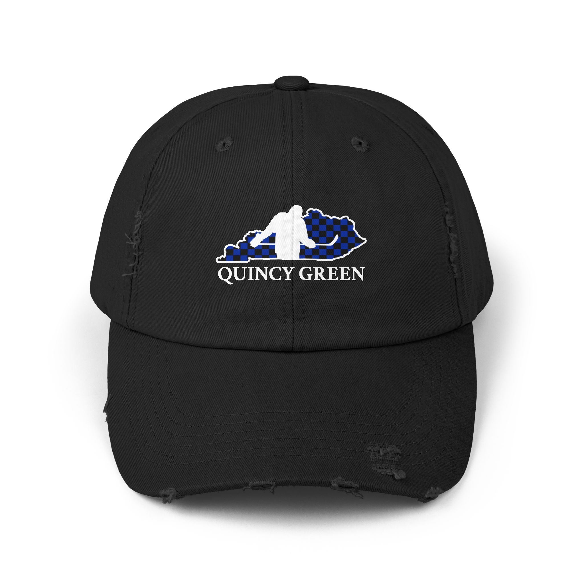 Quincy Green Distressed Dad Cap