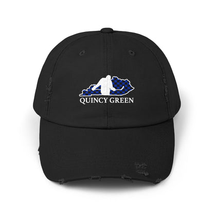 Quincy Green Distressed Dad Cap